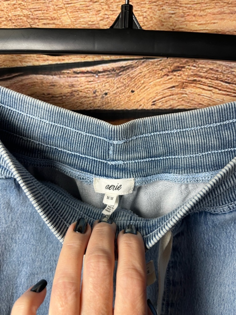 aerie Soft Landing Light Blue Wide-Leg Drawstring Jeans (218) - Picture 8 of 9